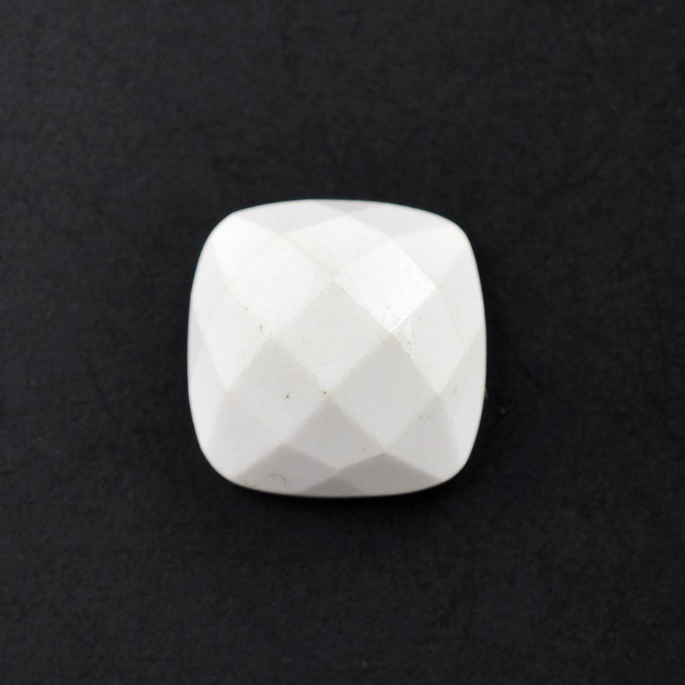 WHITE AGATE CHECKER CUSHION CAB 10MM 3.97 Cts.