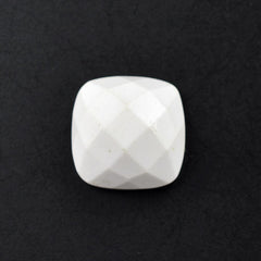 WHITE AGATE CHECKER CUSHION CAB 10MM 3.97 Cts.