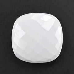 WHITE AGATE BRIOLETTE CUSHION 20MM 14.50 Cts.