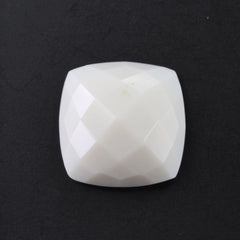 WHITE AGATE CHECKER CUSHION CAB 12MM 6.33 Cts.