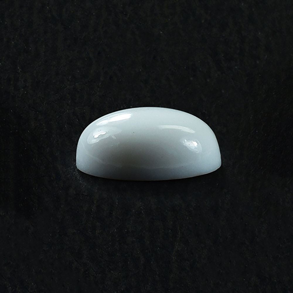 WHITE AGATE PLAIN OVAL CAB 10X8MM 2.58 Cts.