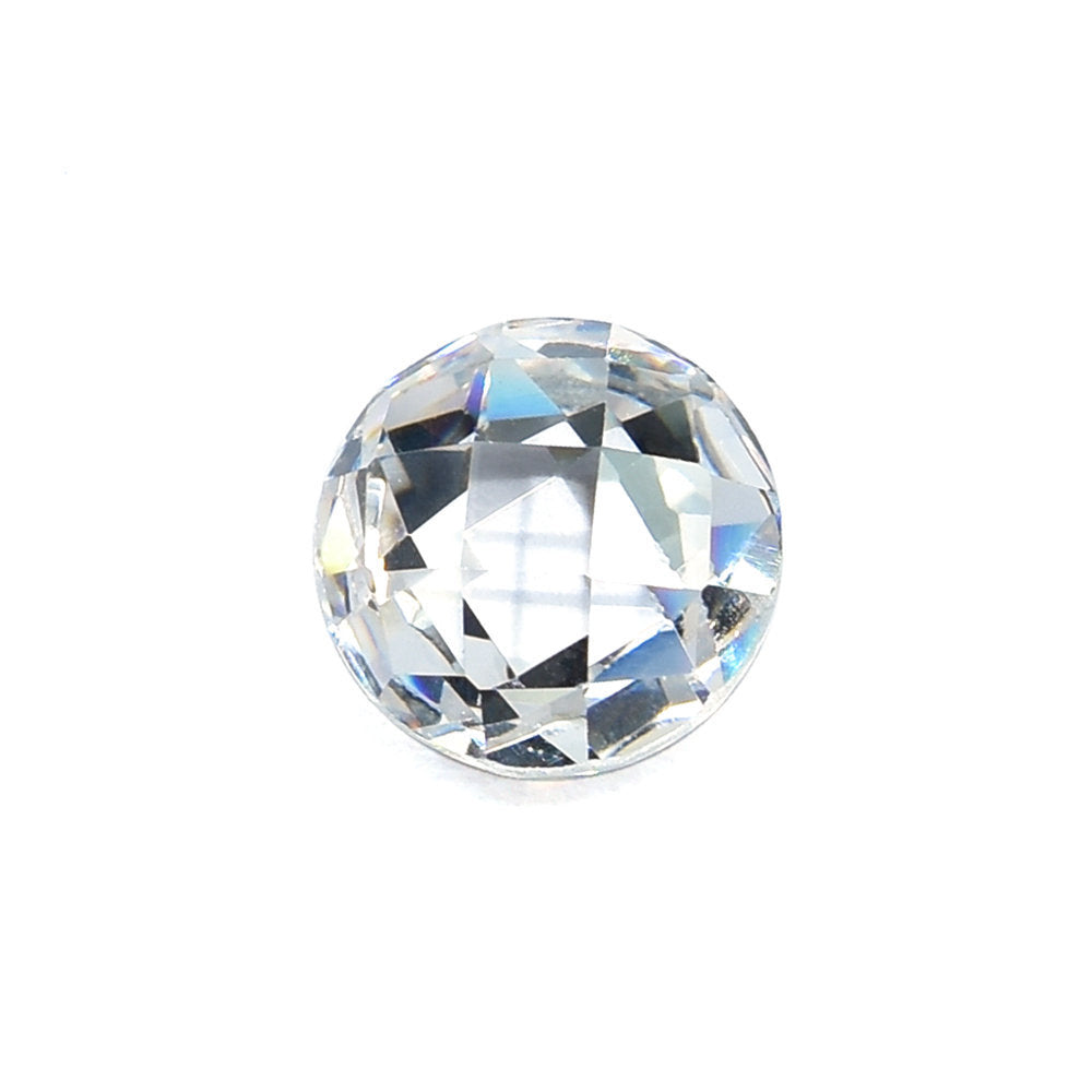 CUBIC ZIRCONIA WHITE CHECKER CUT BRIOLETTE ROUND 8.00MM 4.03 Cts.