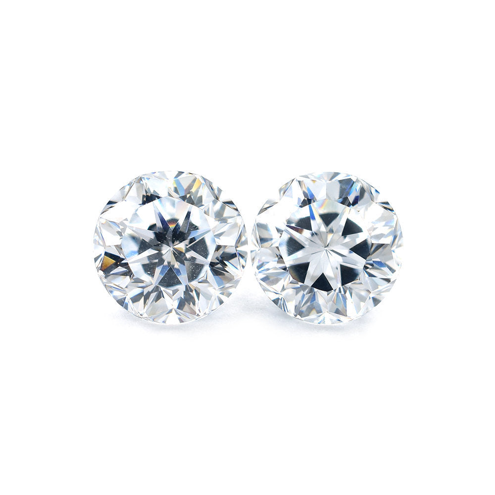 CUBIC ZIRCONIA WHITE CUT ROUND 8.00MM 3.95 Cts.