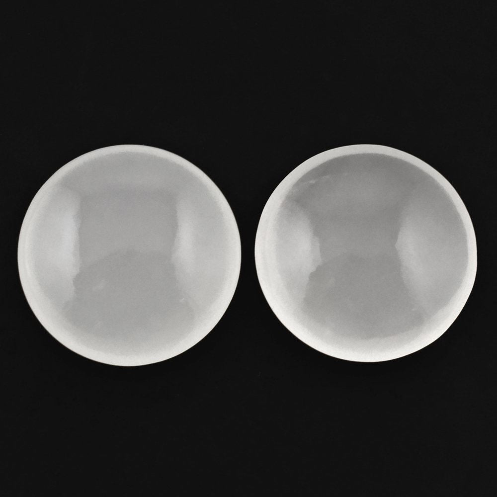 WHITE MILKY QUARTZ LENTIL ROUND 12MM 4.25 Cts.