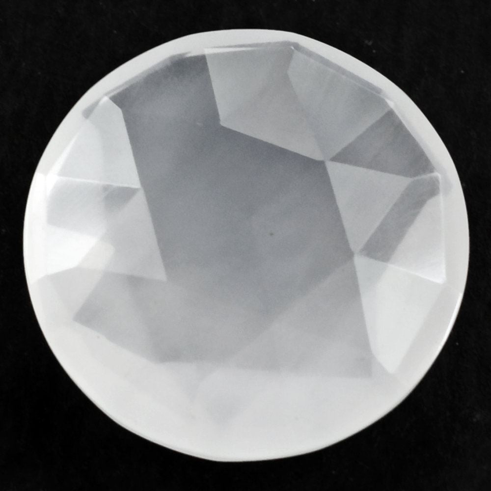 WHITE MILKY QUARTZ ROSE CUT BRIOLETTE ROUND 15MM 8.80 Cts.