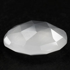 WHITE MILKY QUARTZ ROSE CUT BRIOLETTE ROUND 15MM 8.80 Cts.