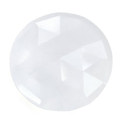 WHITE MILKY QUARTZ ROSE CUT BRIOLETTE ROUND 15MM 8.80 Cts.