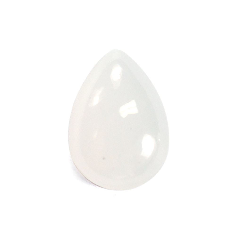 WHITE MILKY QUARTZ PLAIN PEAR CAB 10X7MM 1.68 Cts.