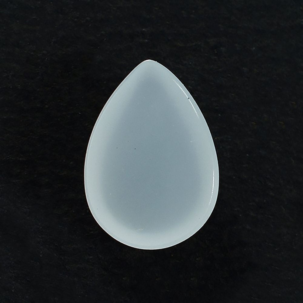 WHITE MILKY QUARTZ PLAIN PEAR CAB 10X7MM 1.68 Cts.