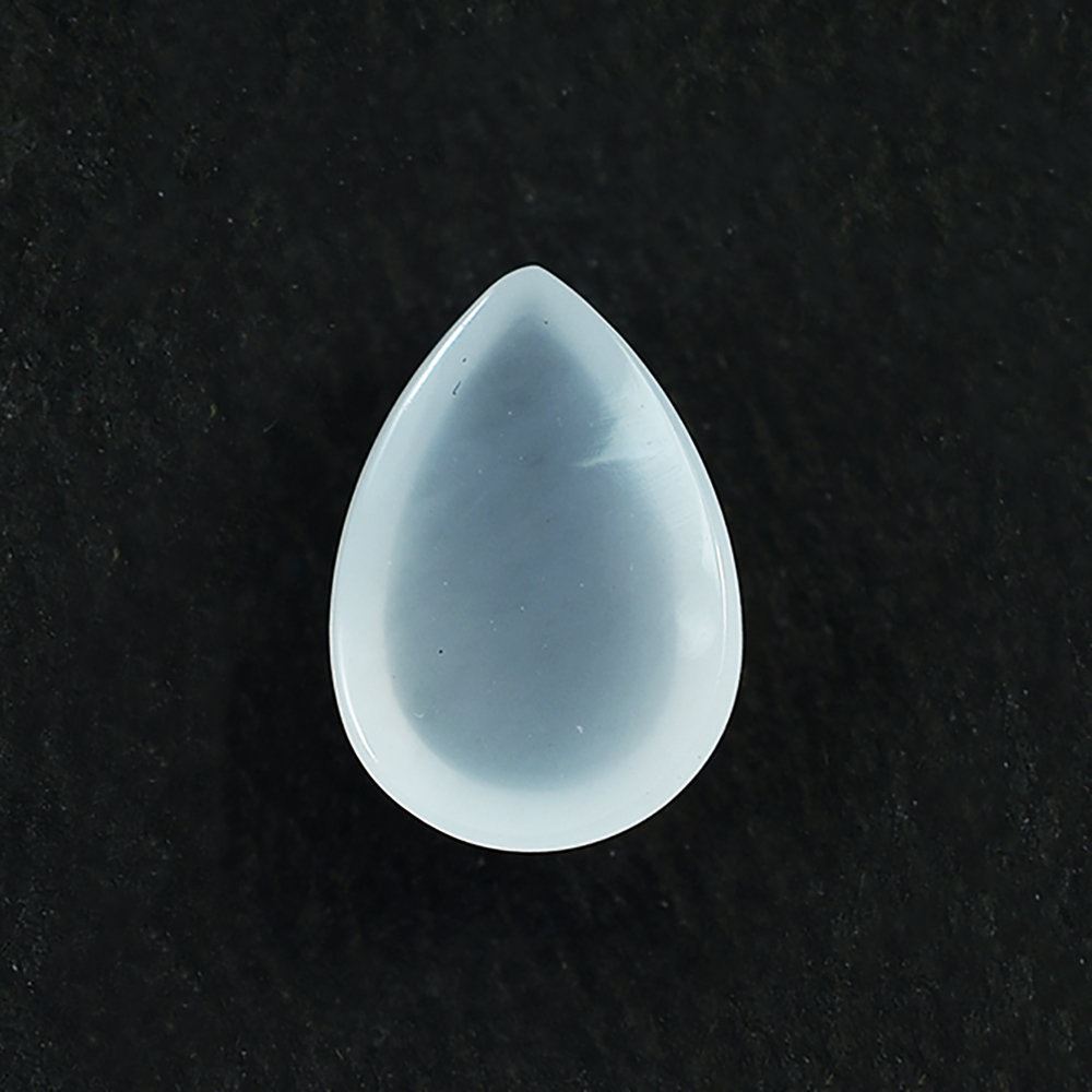 WHITE MILKY QUARTZ PLAIN PEAR CAB 10X7MM (TRANSLUCENT) 1.65 Cts.