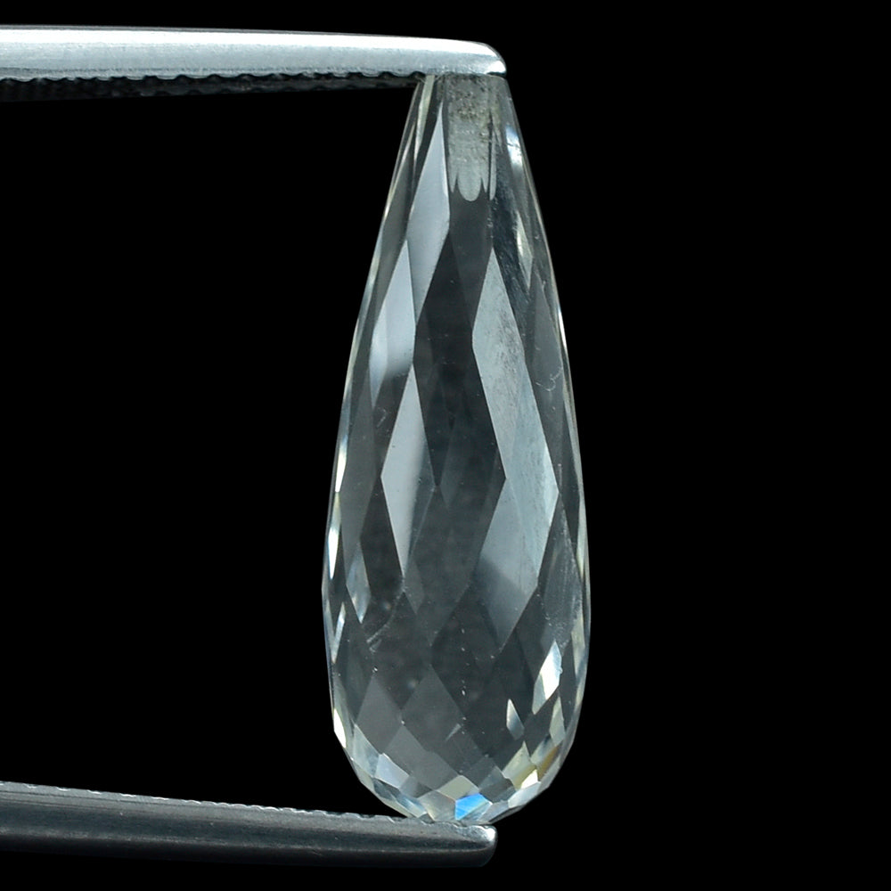 WHITE TOPAZ FACETED DROPS (HALF DRILL) 20X7MM 9.35 Cts.