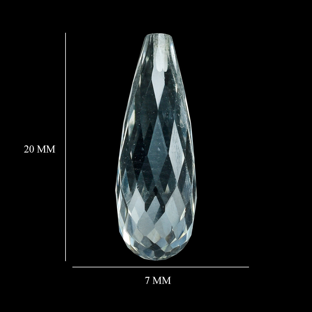 WHITE TOPAZ FACETED DROPS (HALF DRILL) 20X7MM 9.35 Cts.