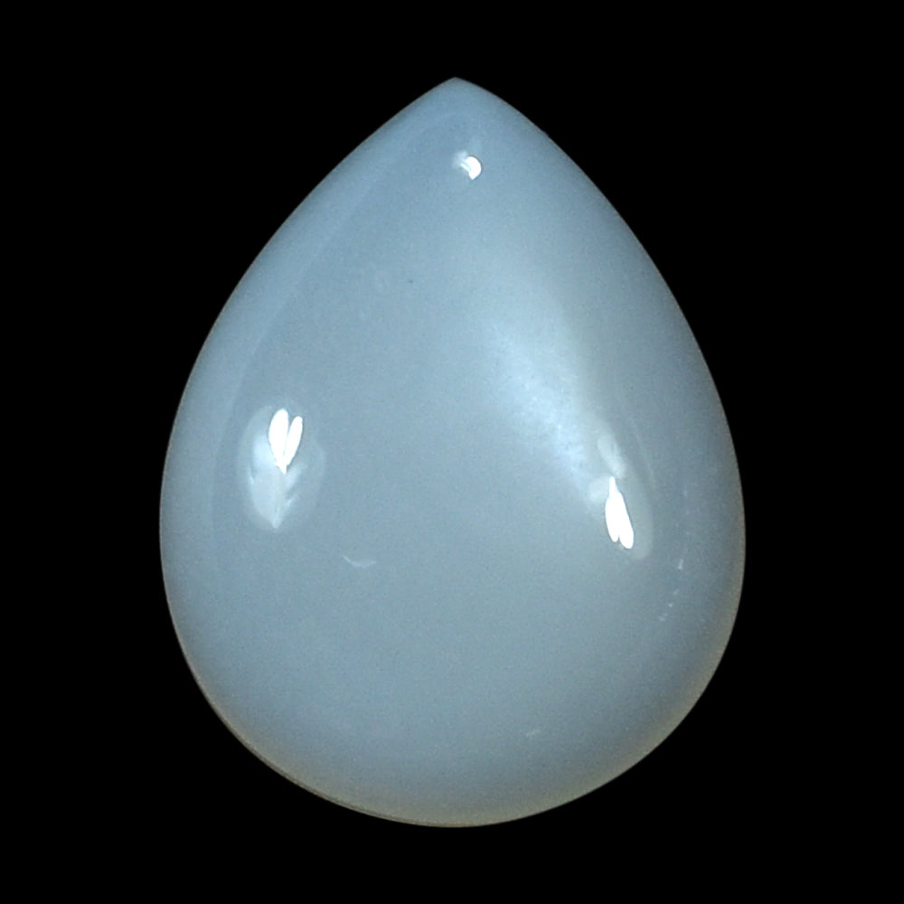 WHITE MOONSTONE (MILKY) PLAIN PEAR CAB 9.00X7.00 MM 1.35 Cts.