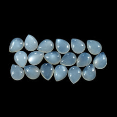 WHITE MOONSTONE (MILKY) PLAIN PEAR CAB 9.00X7.00 MM 1.35 Cts.