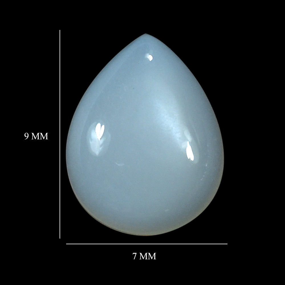 WHITE MOONSTONE (MILKY) PLAIN PEAR CAB 9.00X7.00 MM 1.35 Cts.