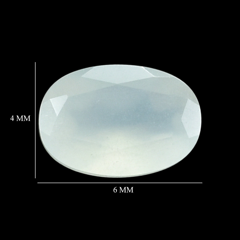 WHITE MOONSTONE (MILKY) CUT OVAL 6.00X4.00 MM 0.43 Cts.