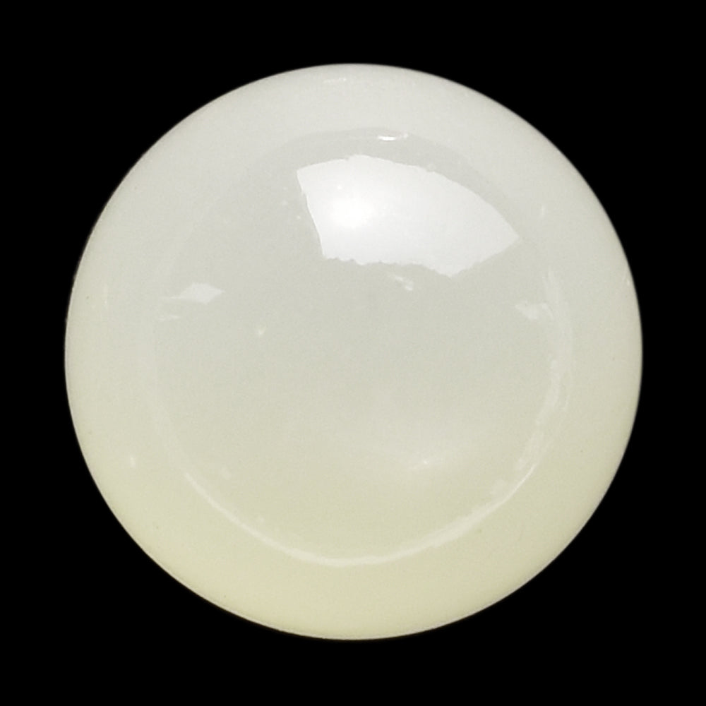 WHITE MOONSTONE (MILKY) PLAIN ROUND BALL (HALF DRILL-1.50) 9.00-9.50 MM 5.39 Cts.