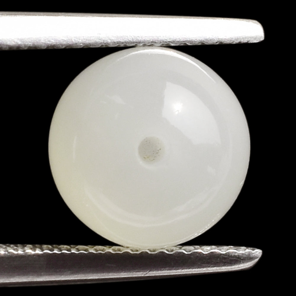 WHITE MOONSTONE (MILKY) PLAIN ROUND BALL (HALF DRILL-1.50) 9.00-9.50 MM 5.39 Cts.