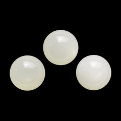 WHITE MOONSTONE (MILKY) PLAIN ROUND BALL (HALF DRILL-1.50) 9.00-9.50 MM 5.39 Cts.