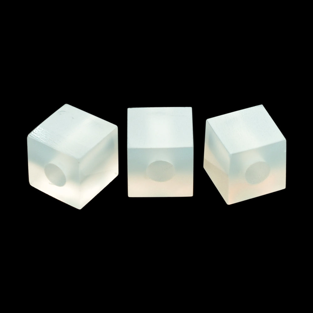 WHITE MOONSTONE (MILKY) PLAIN CUBE (FULL DRILL-3.00MM) 8.00X8.00 MM 5.85 Cts.