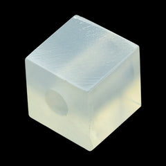 WHITE MOONSTONE (MILKY) PLAIN CUBE (FULL DRILL-3.00MM) 9.00X9.00 MM 8.74 Cts.