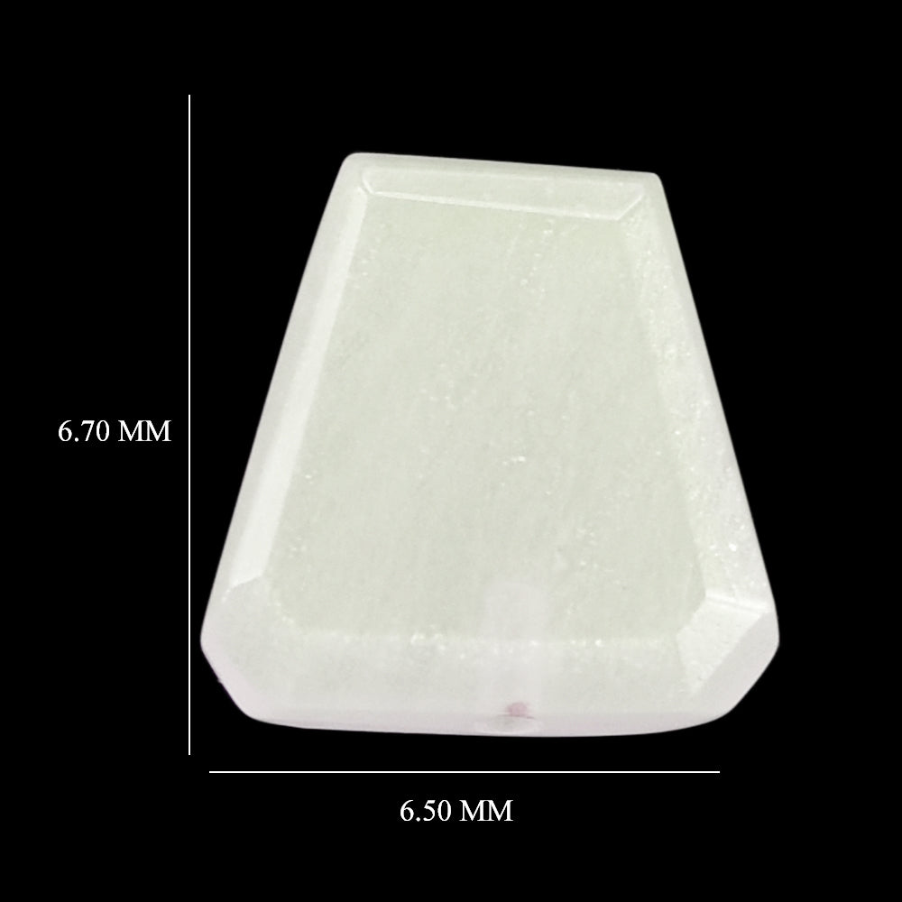 WHITE MOONSTONE (MILKY) BOTH SIDE TABLE CUT TRAPEZOID (HALF DRILL-0.70) 6.70X6.50 MM 0.83 Cts.