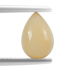 WHITE OPAL (YELLOW) (VERY MILKY) PLAIN PEAR CAB 10.00X7.00 MM 1.02 Cts.