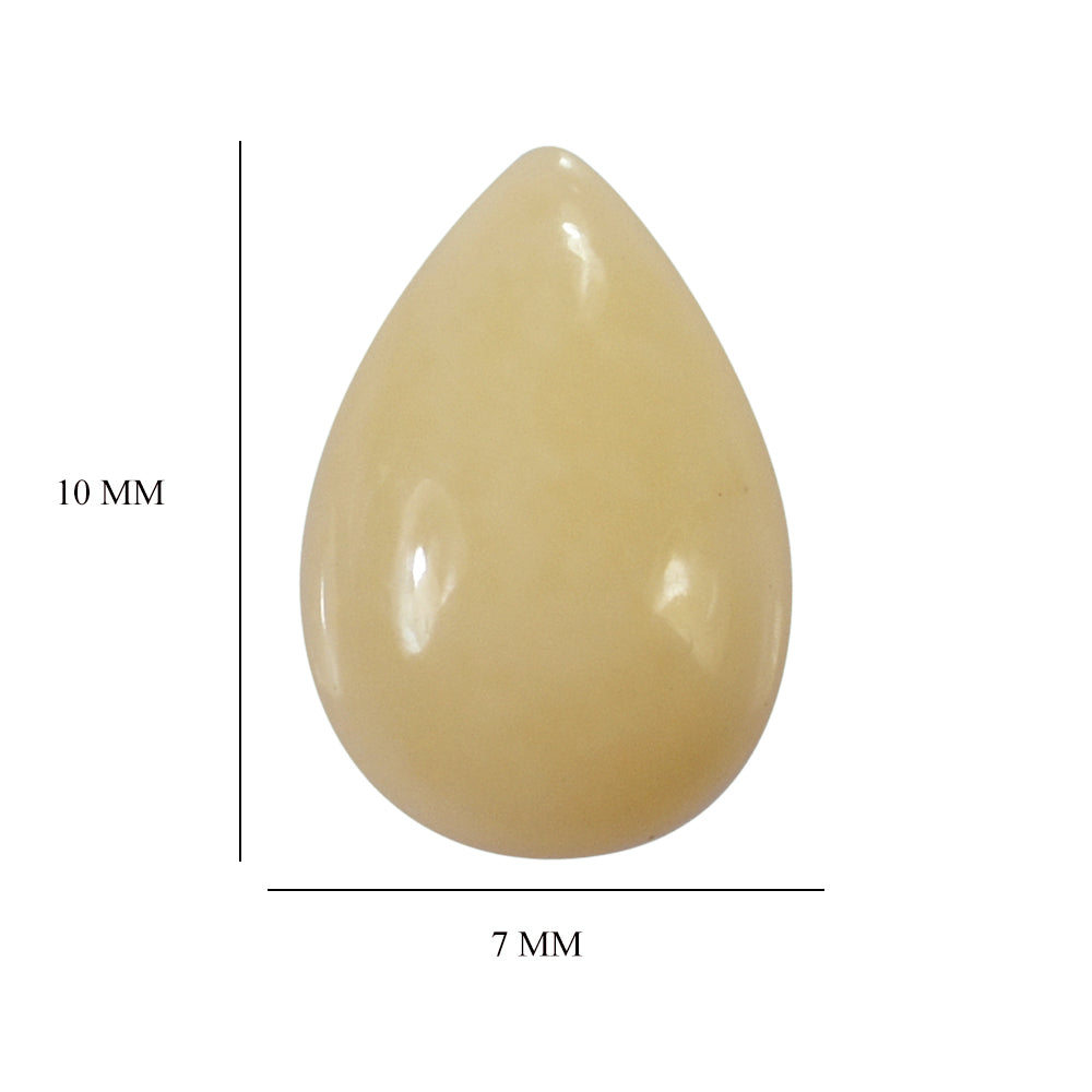 WHITE OPAL (YELLOW) (VERY MILKY) PLAIN PEAR CAB 10.00X7.00 MM 1.02 Cts.