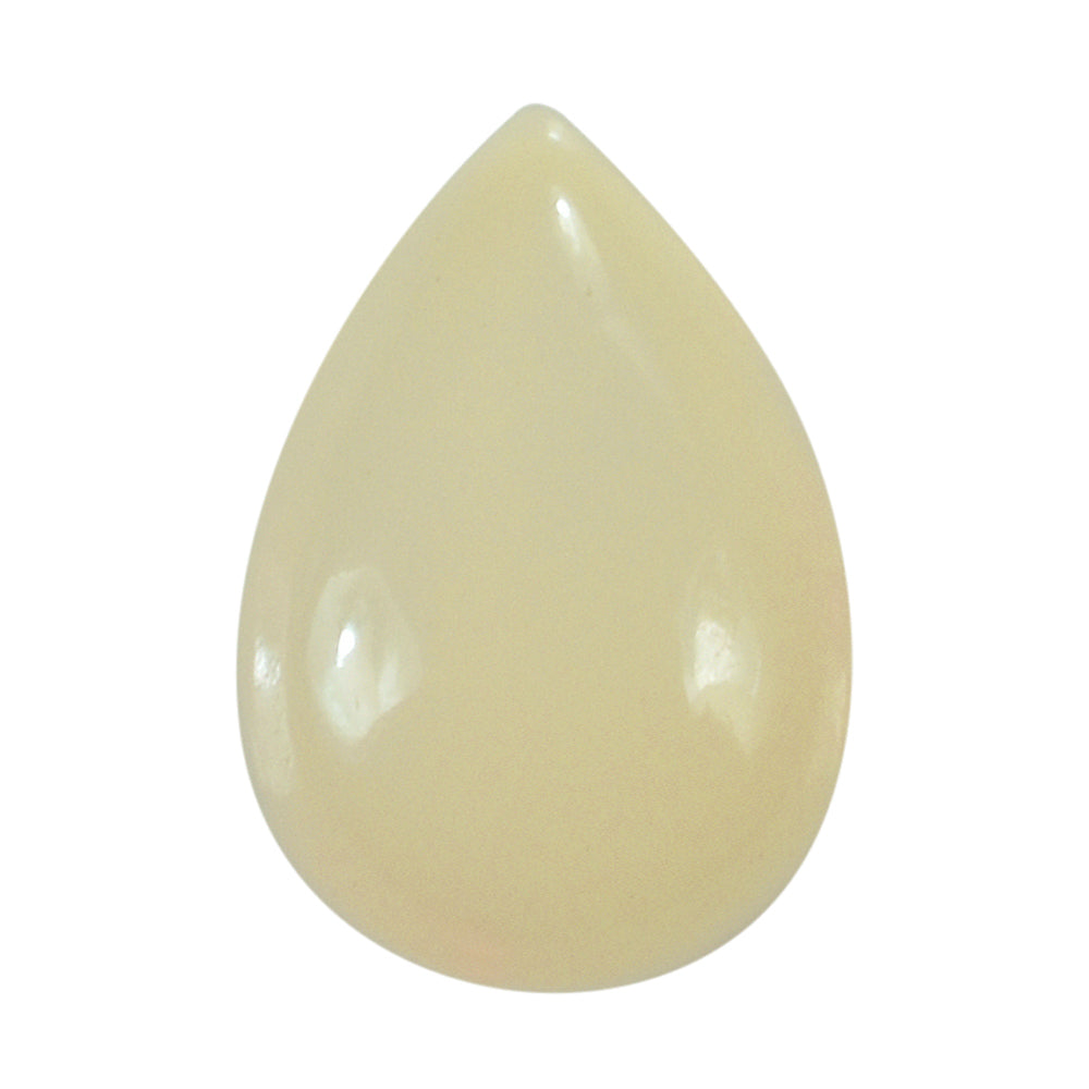 WHITE OPAL (WHITE) (MILKY) (OPAQUE) PLAIN PEAR CAB 10.00X7.00 MM 1.07 Cts.