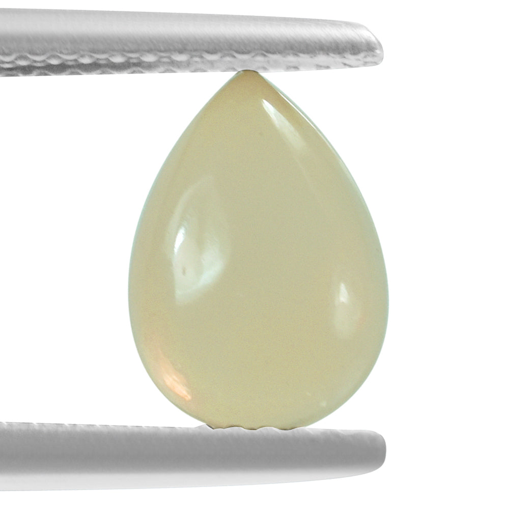 WHITE OPAL (WHITE) (MILKY) (OPAQUE) PLAIN PEAR CAB 10.00X7.00 MM 1.07 Cts.