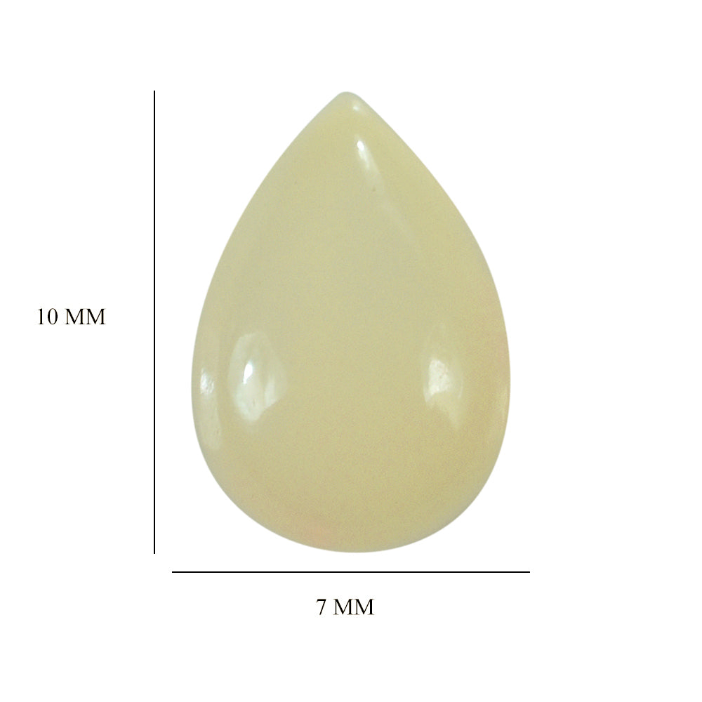 WHITE OPAL (WHITE) (MILKY) (OPAQUE) PLAIN PEAR CAB 10.00X7.00 MM 1.07 Cts.
