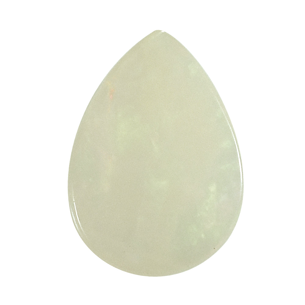 WHITE OPAL (WHITE) (MILKY) (OPAQUE) PLAIN PEAR CAB 10.00X7.00 MM 1.06 Cts.