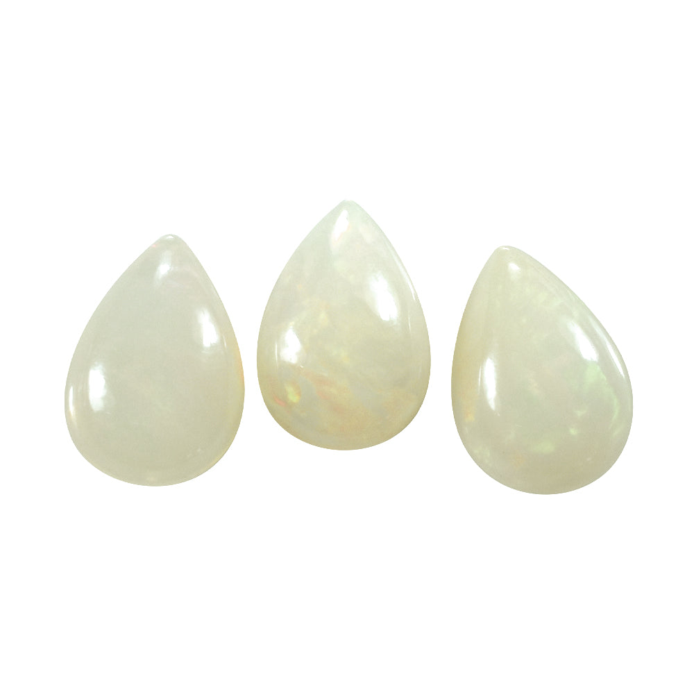 WHITE OPAL (WHITE) (MILKY) (OPAQUE) PLAIN PEAR CAB 10.00X7.00 MM 1.06 Cts.