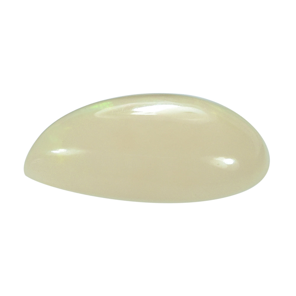 WHITE OPAL (WHITE) ( VERY MILKY) PLAIN PEAR CAB 10.00X7.00 MM 1.04 Cts.