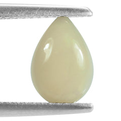 WHITE OPAL (WHITE) ( VERY MILKY) PLAIN PEAR CAB 10.00X7.00 MM 1.04 Cts.