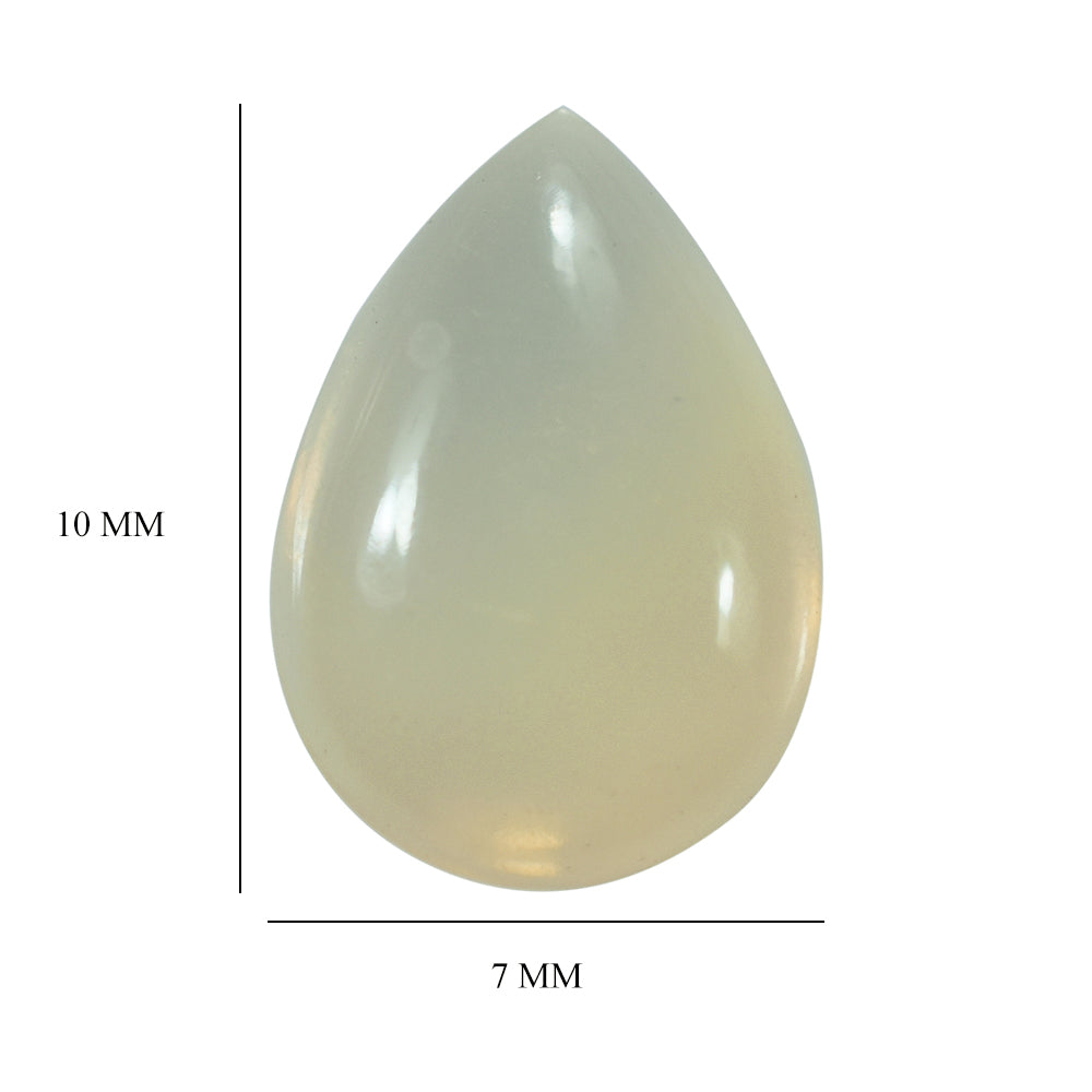 WHITE OPAL (YELLOW) (TRANSLUCENT) PLAIN PEAR CAB 10.00X7.00 MM 1.04 Cts.