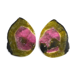 WATERMELON TOURMALINE SLICES 29X21MM 16.95 Cts. (Pair)