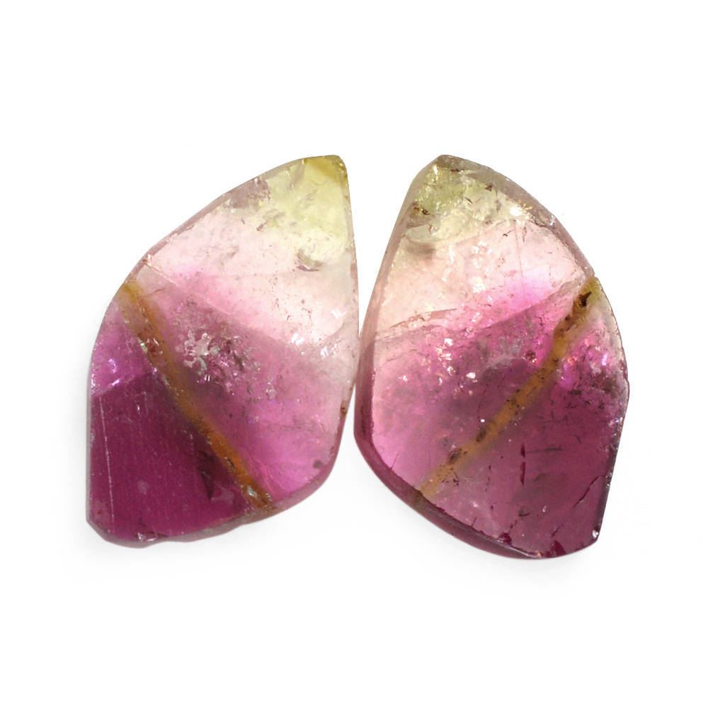 WATERMELON TOURMALINE SLICES 14X9.50MM 3.34 Cts. (Pair)