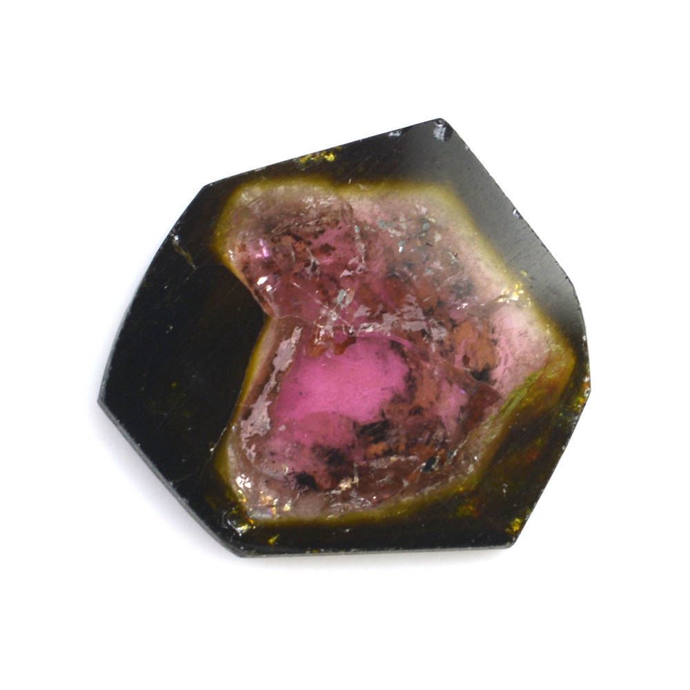 WATERMELON TOURMALINE SLICE 16.50X14MM 5.86 Cts.