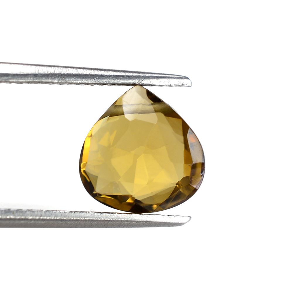 WHISKY QUARTZ ROSE CUT BRIOLETTE PEAR (FULL DRILL) 9MM 2.32Cts.