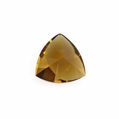 WHISKY QUARTZ TRIANGLE TOP DIAMOND CUT BACK TRILLION (DARK/CLEAN) (#90) 10MM 2.98Cts.