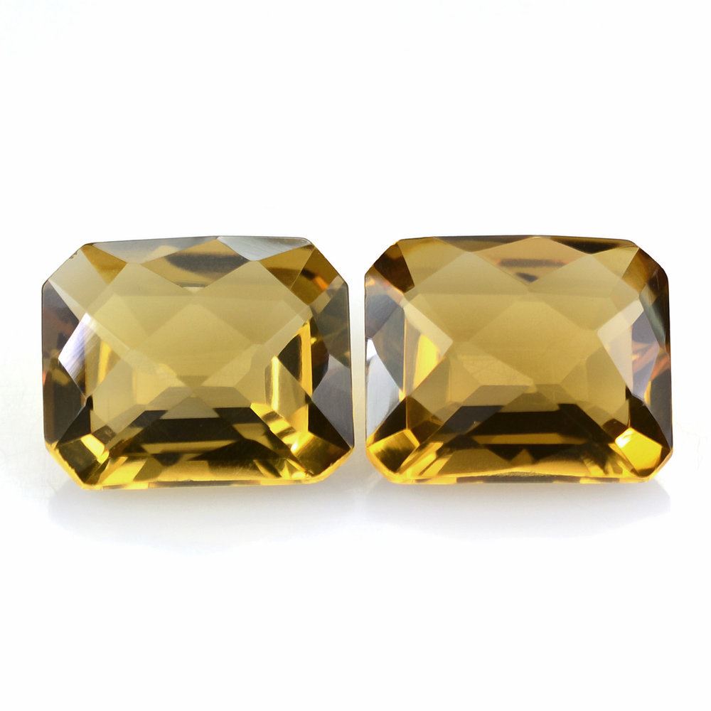 WHISKY QUARTZ CHECKER CUT OCTAGON 11X9MM 3.83 Cts.