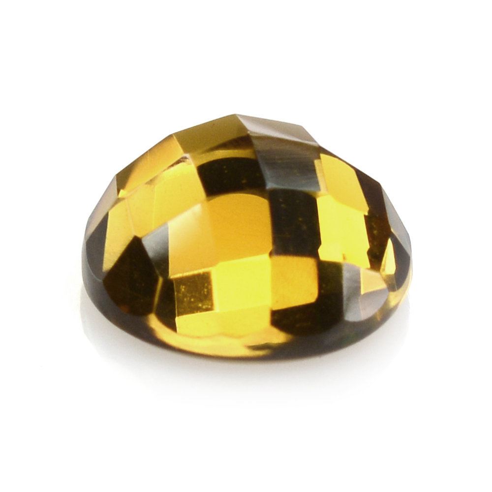 WHISKY QUARTZ CHECKER ROUND CAB 10MM 3.42 Cts.