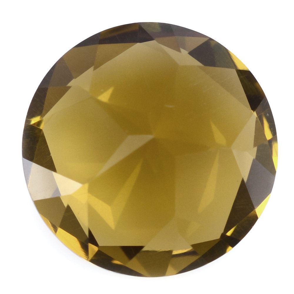 WHISKY QUARTZ PENTAGON ROUND WITH STAR CUT BACK (DES#44) 15MM 11.30 Cts.