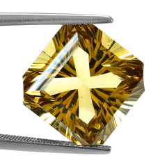 WHISKY QUARTZ ASSCHER CUT SQUARE-OCTAGON (DES#139) 15MM 14.30 Cts.