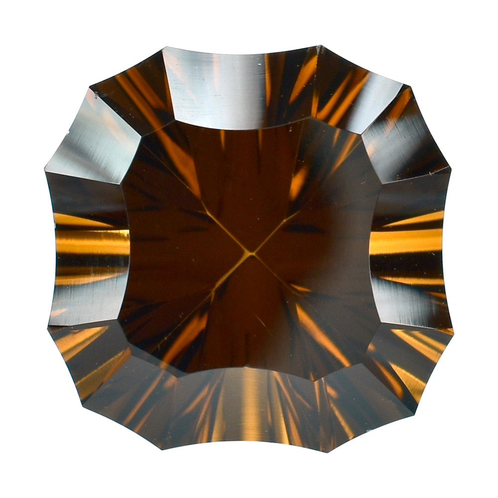 WHISKY QUARTZ CONCAVE NINETY CUT CUSHION (DES#22) 15MM 12.55 Cts.