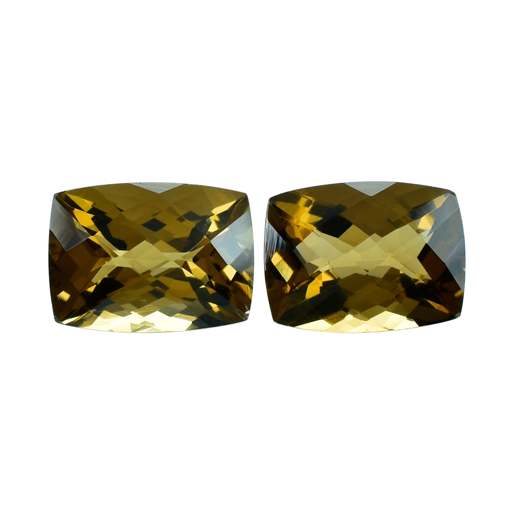 WHISKY QUARTZ CHECKER CUT CUSHION 16X12MM 10.18 Cts.