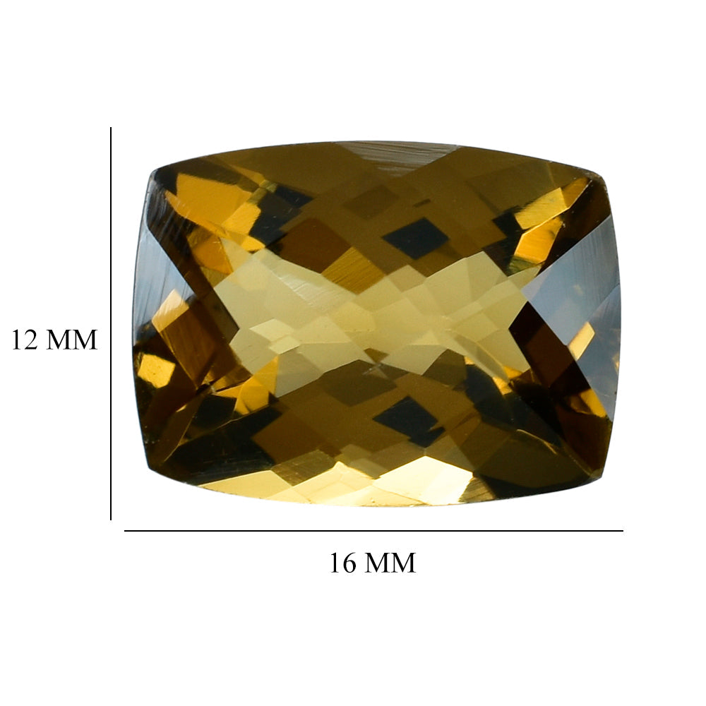 WHISKY QUARTZ CHECKER CUT CUSHION 16X12MM 10.18 Cts.