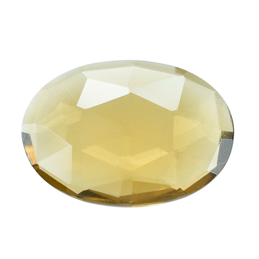 WHISKY QUARTZ  ROSE CUT BRIOLETTE OVAL 18.00X13.00 MM 6.40 Cts.