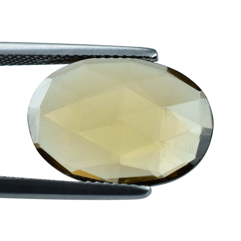 WHISKY QUARTZ  ROSE CUT BRIOLETTE OVAL 18.00X13.00 MM 6.40 Cts.